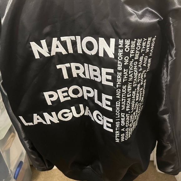 Custom Letterman Varsity Jacket Size Medium for any occasion-Black Satin - Picture 6 of 9